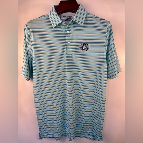 Straight Down Mens Peformance Striped Polo Ivanhoe Cup 2021 Scotland Vs. Ireland - Picture 1 of 9